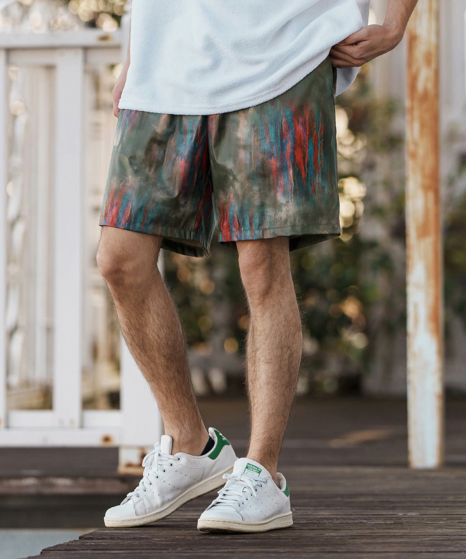 50%OFF【CAMBIO(カンビオ)】Coating Like Graphic short Pants