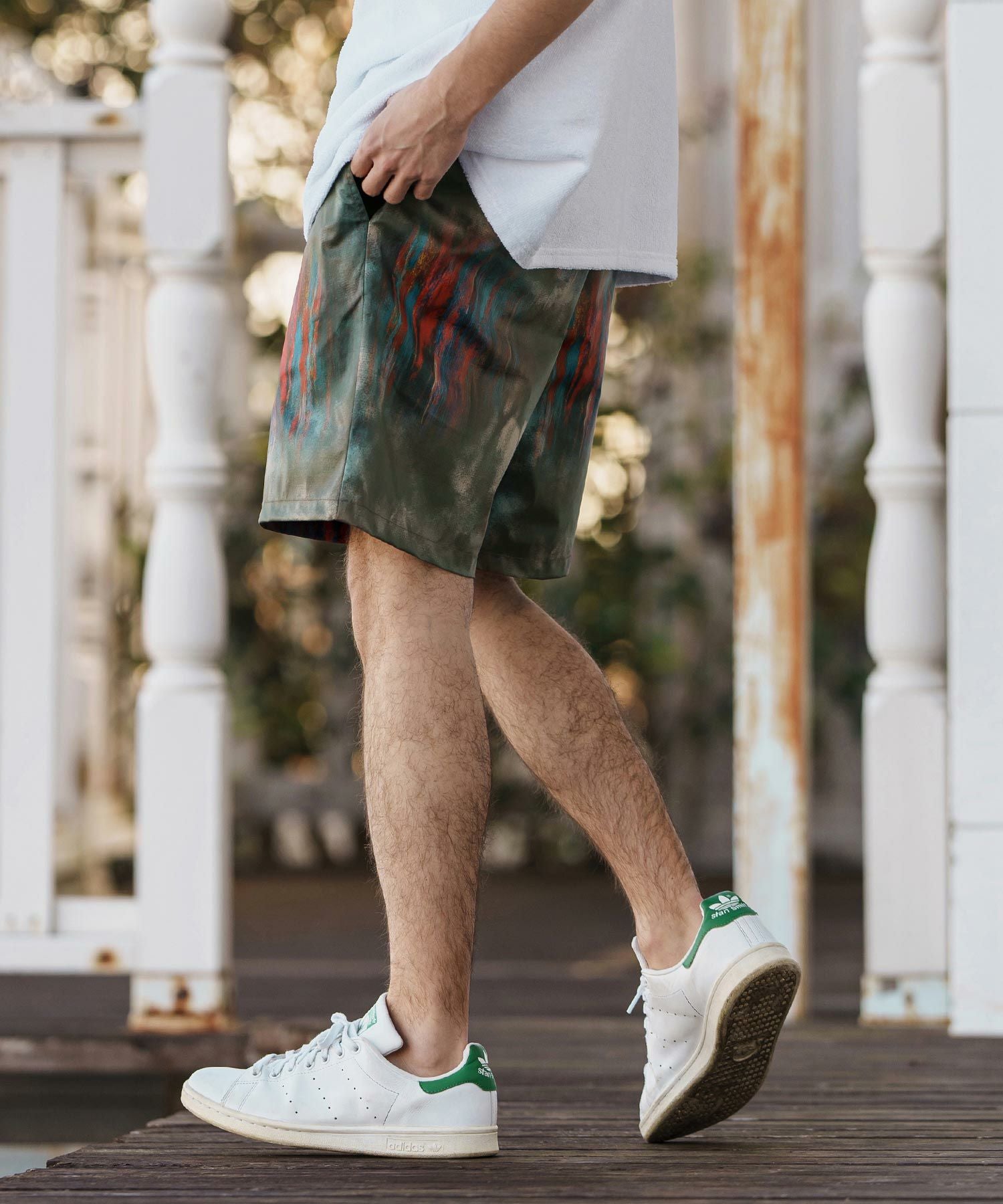 50%OFF【CAMBIO(カンビオ)】Coating Like Graphic short Pants