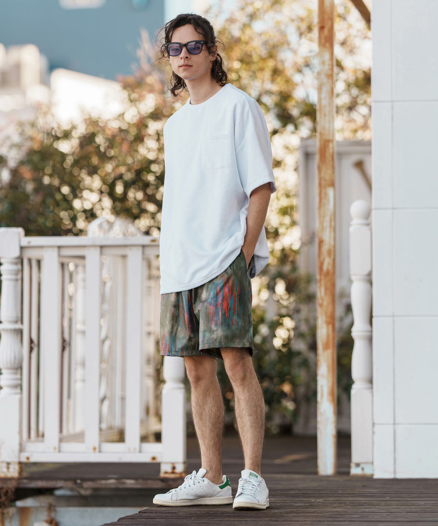50%OFF【CAMBIO(カンビオ)】Coating Like Graphic short Pants