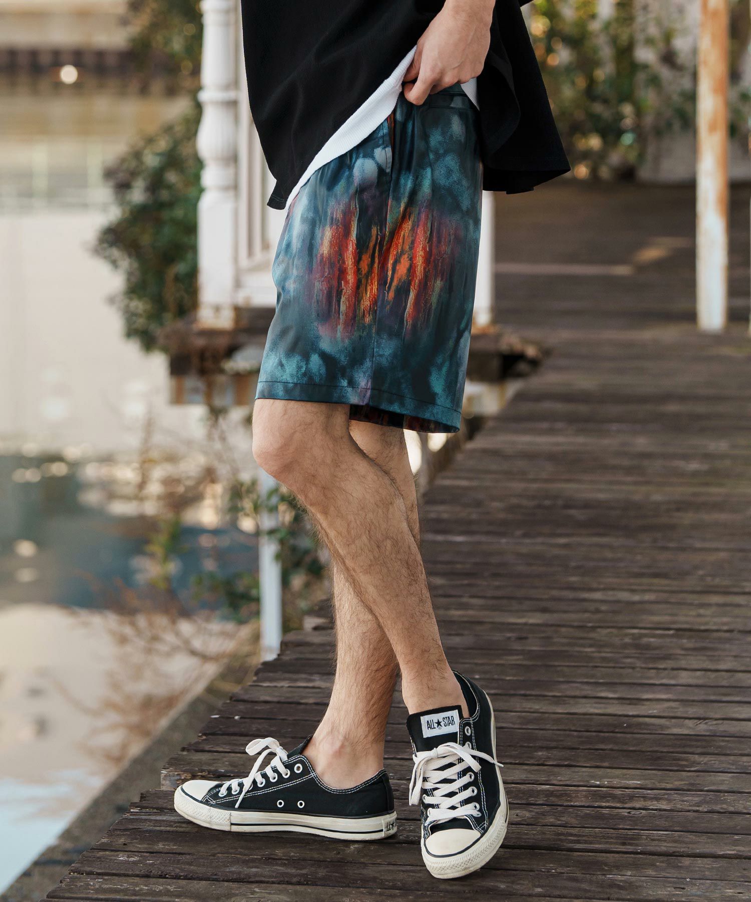50%OFF【CAMBIO(カンビオ)】Coating Like Graphic short Pants