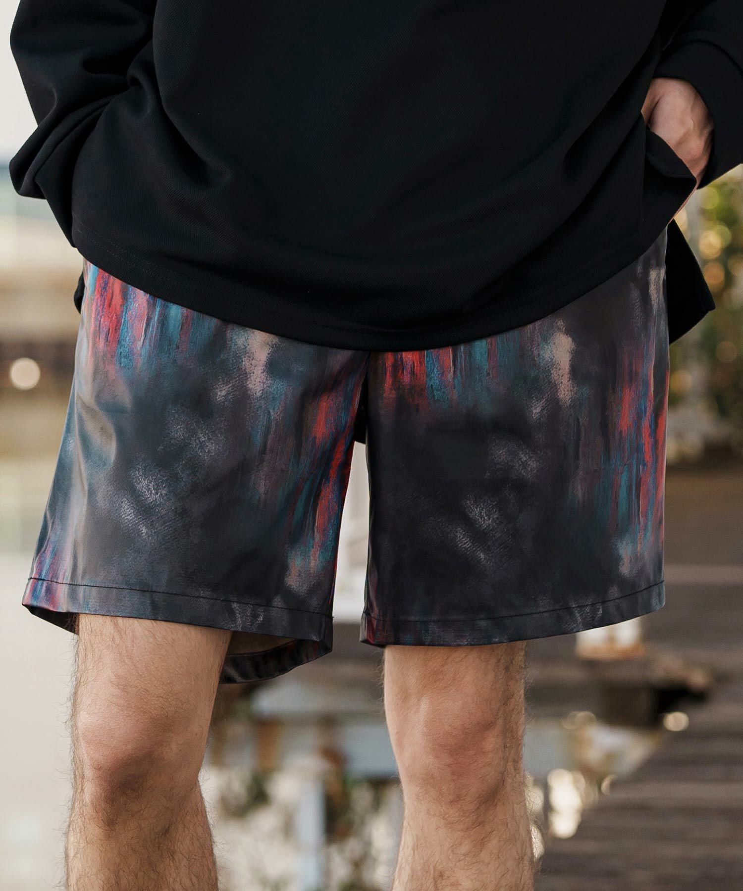 CAMBIO(カンビオ)】Coating Like Graphic short Pants ショートパンツ