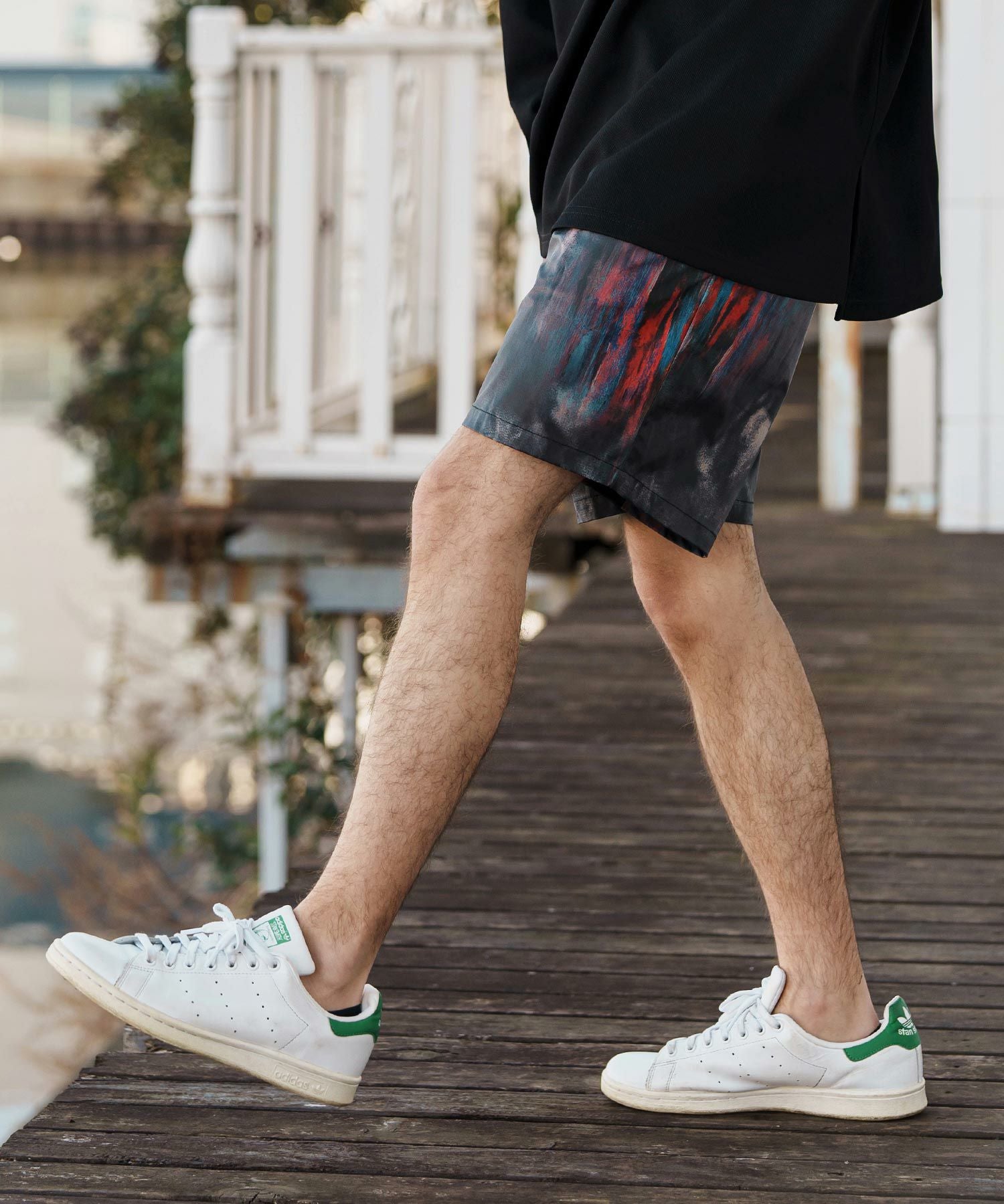 CAMBIO(カンビオ)】Coating Like Graphic short Pants ショートパンツ