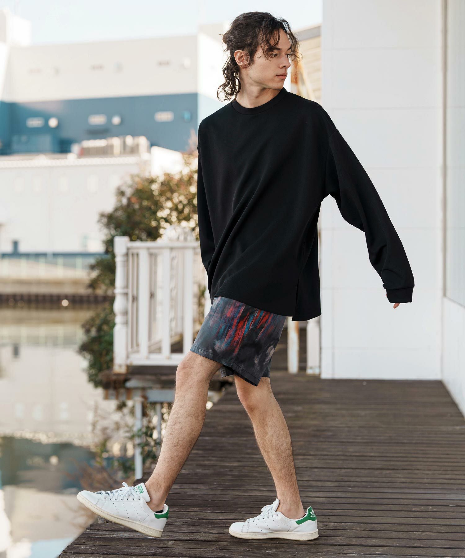 CAMBIO(カンビオ)】Coating Like Graphic short Pants ショートパンツ