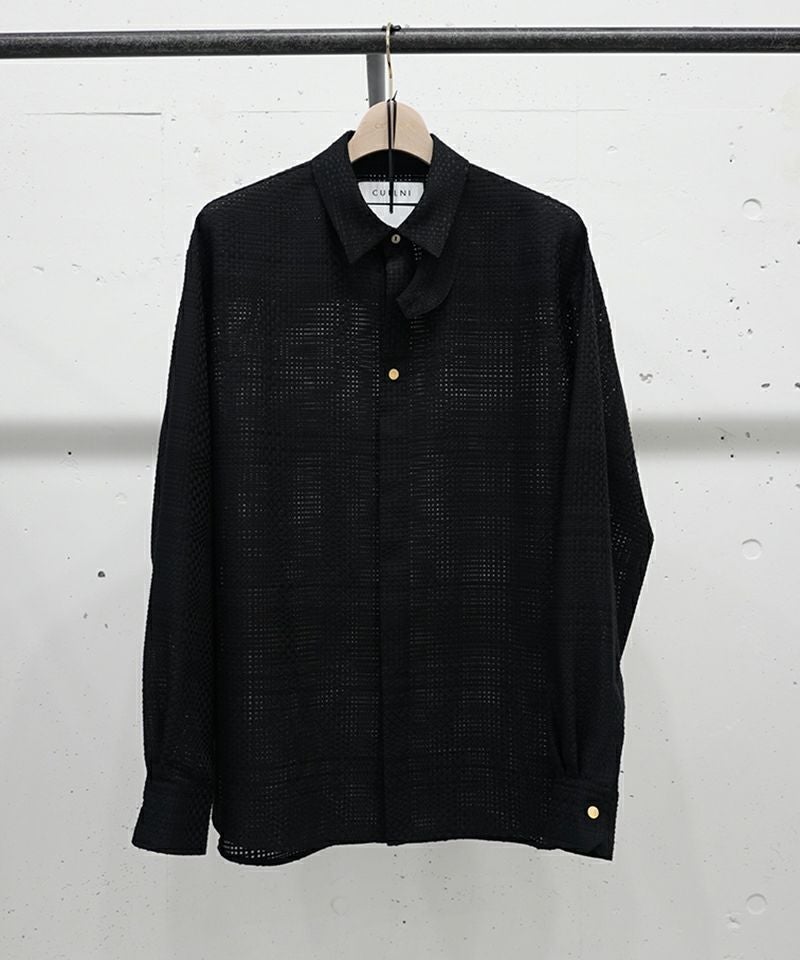 50%OFF【CULLNI(クルニ)】Sheer Tile Check Chin Tab Shirt シャツ(25