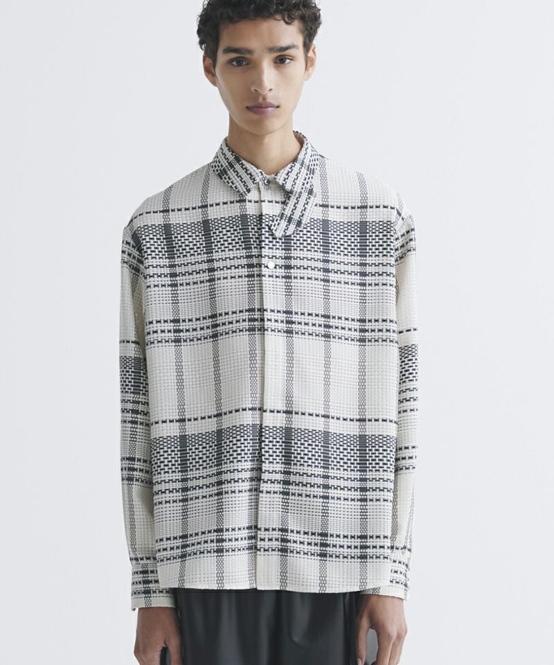 50%OFF【CULLNI(クルニ)】Sheer Tile Check Chin Tab Shirt シャツ(25