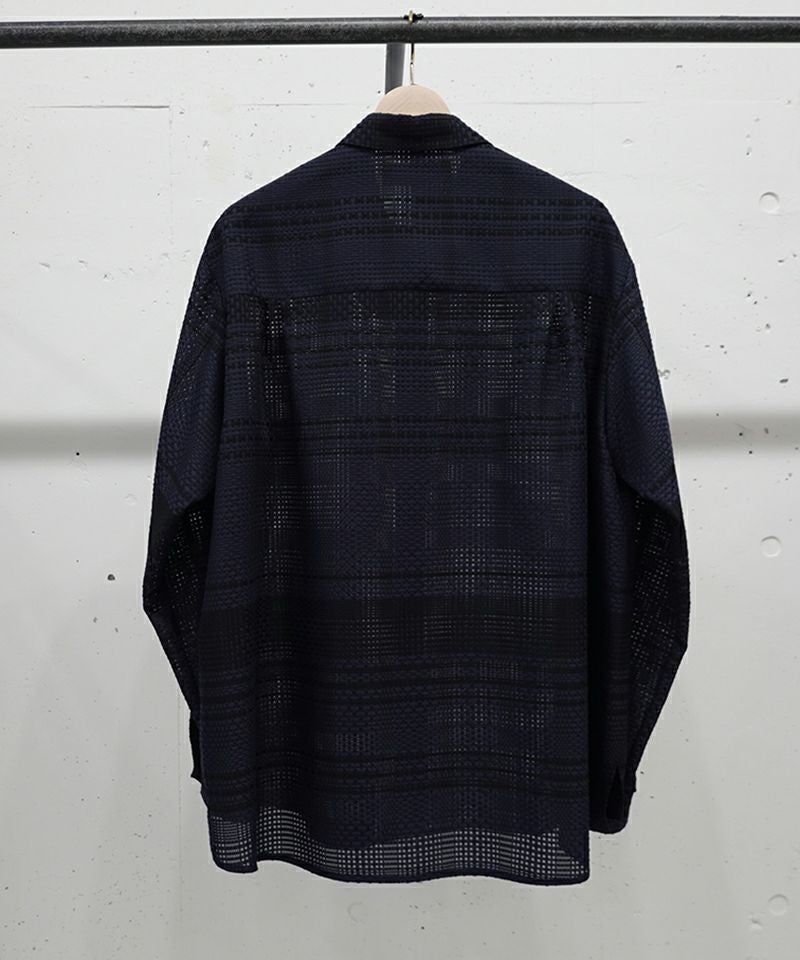 50%OFF【CULLNI(クルニ)】Sheer Tile Check Chin Tab Shirt シャツ(25