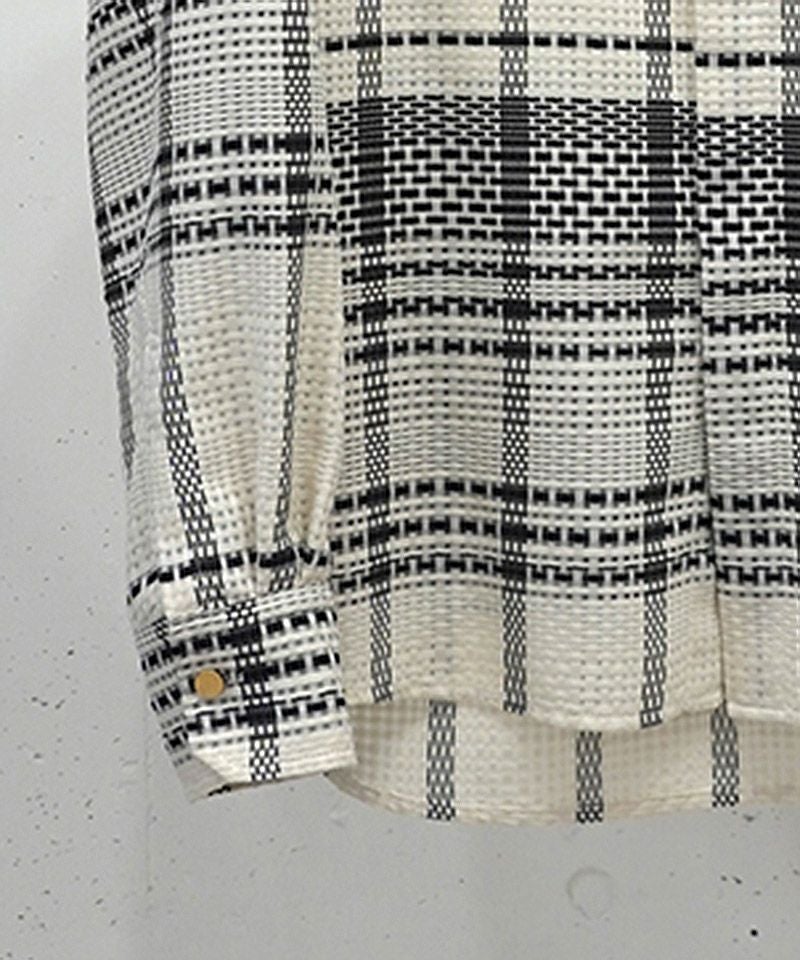50%OFF【CULLNI(クルニ)】Sheer Tile Check Chin Tab Shirt シャツ(25