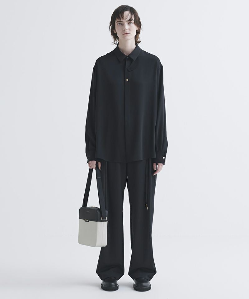 23AW CULLNI ブラック　ベルテッドワイドトラウザーズ　1 50%OFF【CULLNI(クルニ)】Wool Gaberdine 1Tuck Wide Pant ワイド