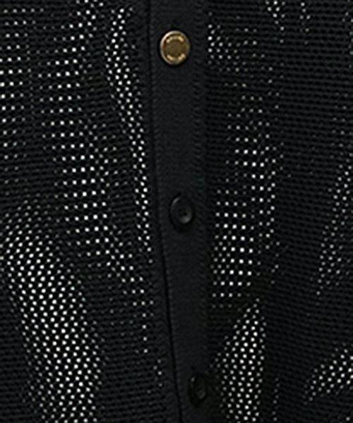 30%OFF【CULLNI(クルニ)】Bi Color Collarless Mesh Knit Jacket ノー