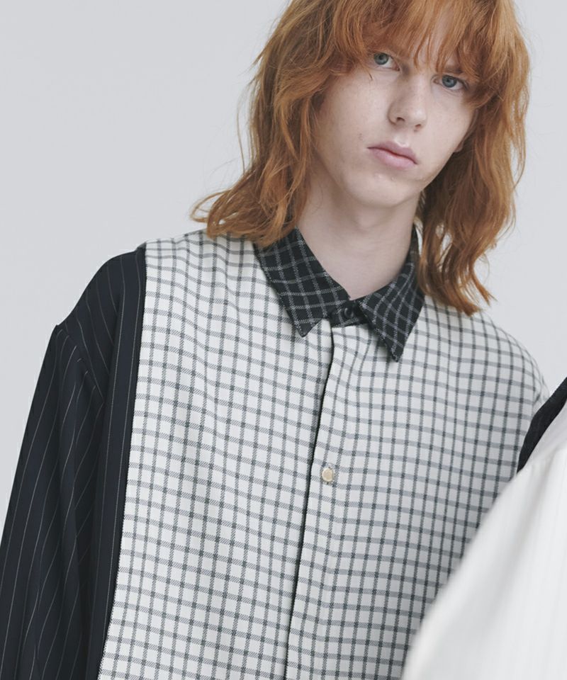 30%OFF【CULLNI(クルニ)】Check Asymmetrical Stripe Long Sleeve