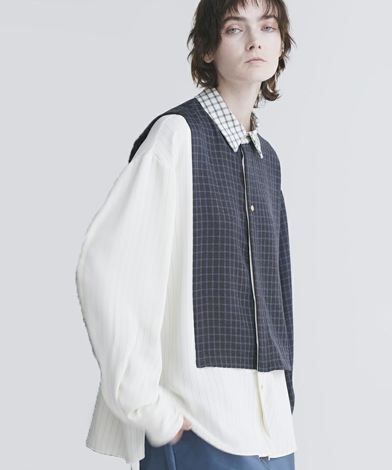 30%OFF【CULLNI(クルニ)】Check Asymmetrical Stripe Long Sleeve
