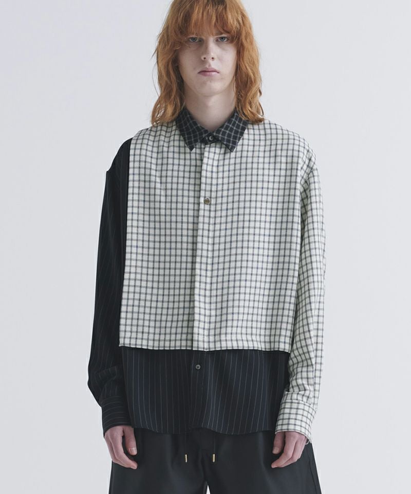 30%OFF【CULLNI(クルニ)】Check Asymmetrical Stripe Long Sleeve