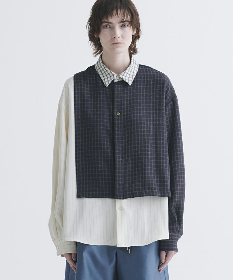 30%OFF【CULLNI(クルニ)】Check Asymmetrical Stripe Long Sleeve