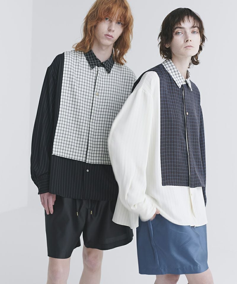 30%OFF【CULLNI(クルニ)】Check Asymmetrical Stripe Long Sleeve