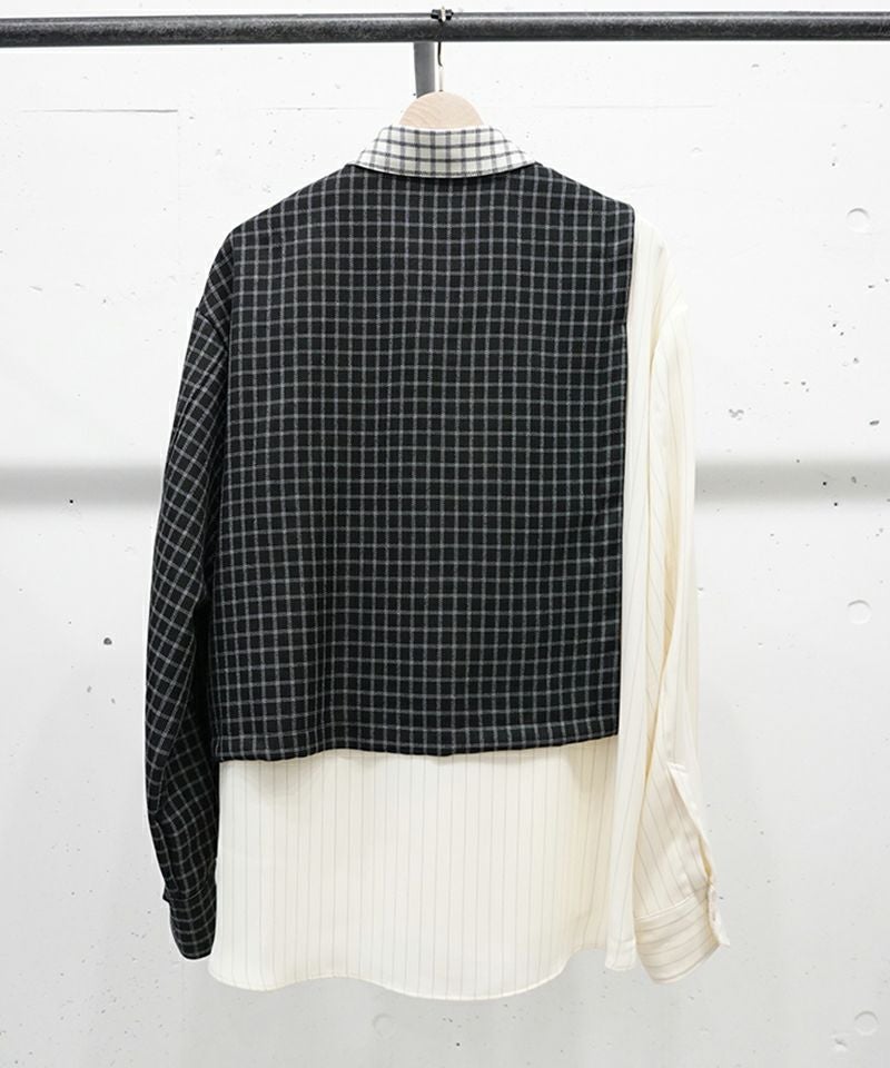30%OFF【CULLNI(クルニ)】Check Asymmetrical Stripe Long Sleeve