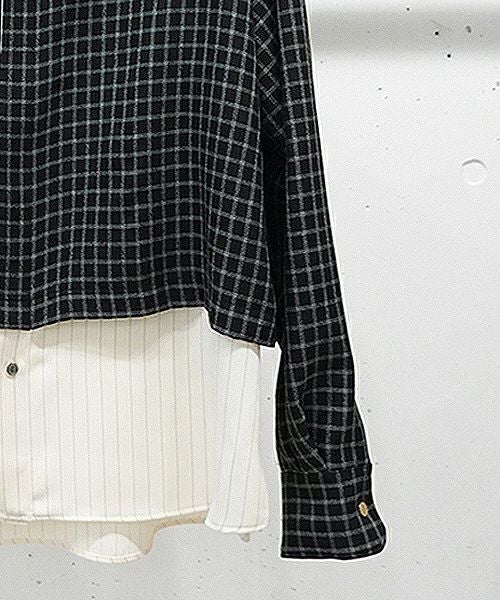 30%OFF【CULLNI(クルニ)】Check Asymmetrical Stripe Long Sleeve