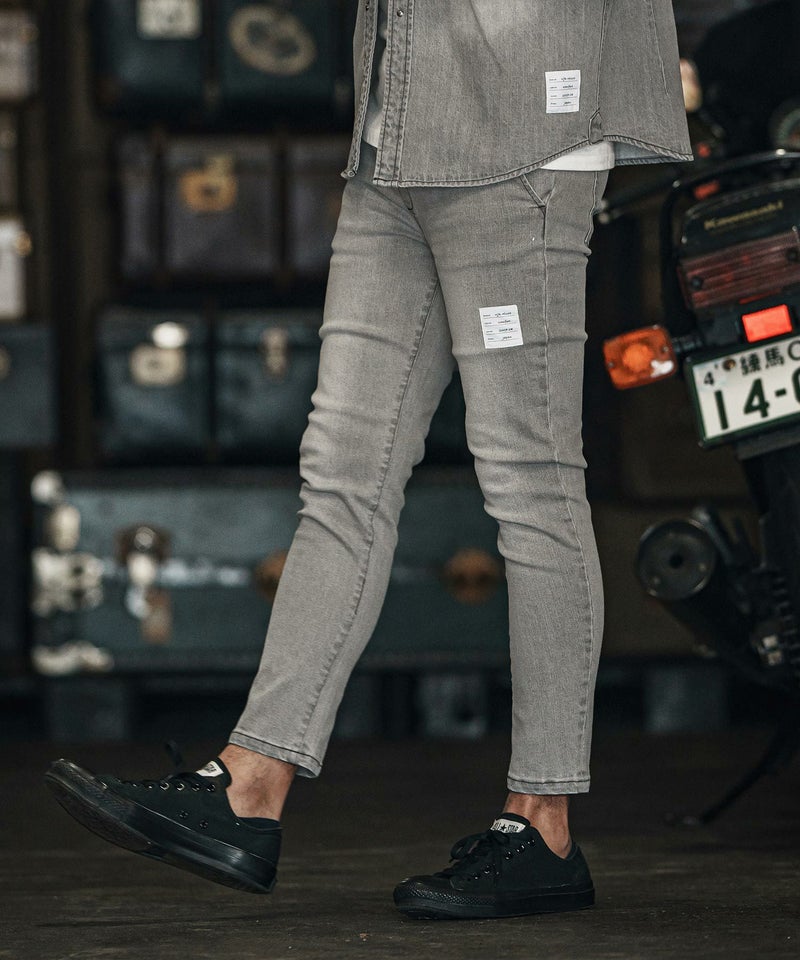 wjk reluxe】tight knit denim tapered easy pants デニムイージー 