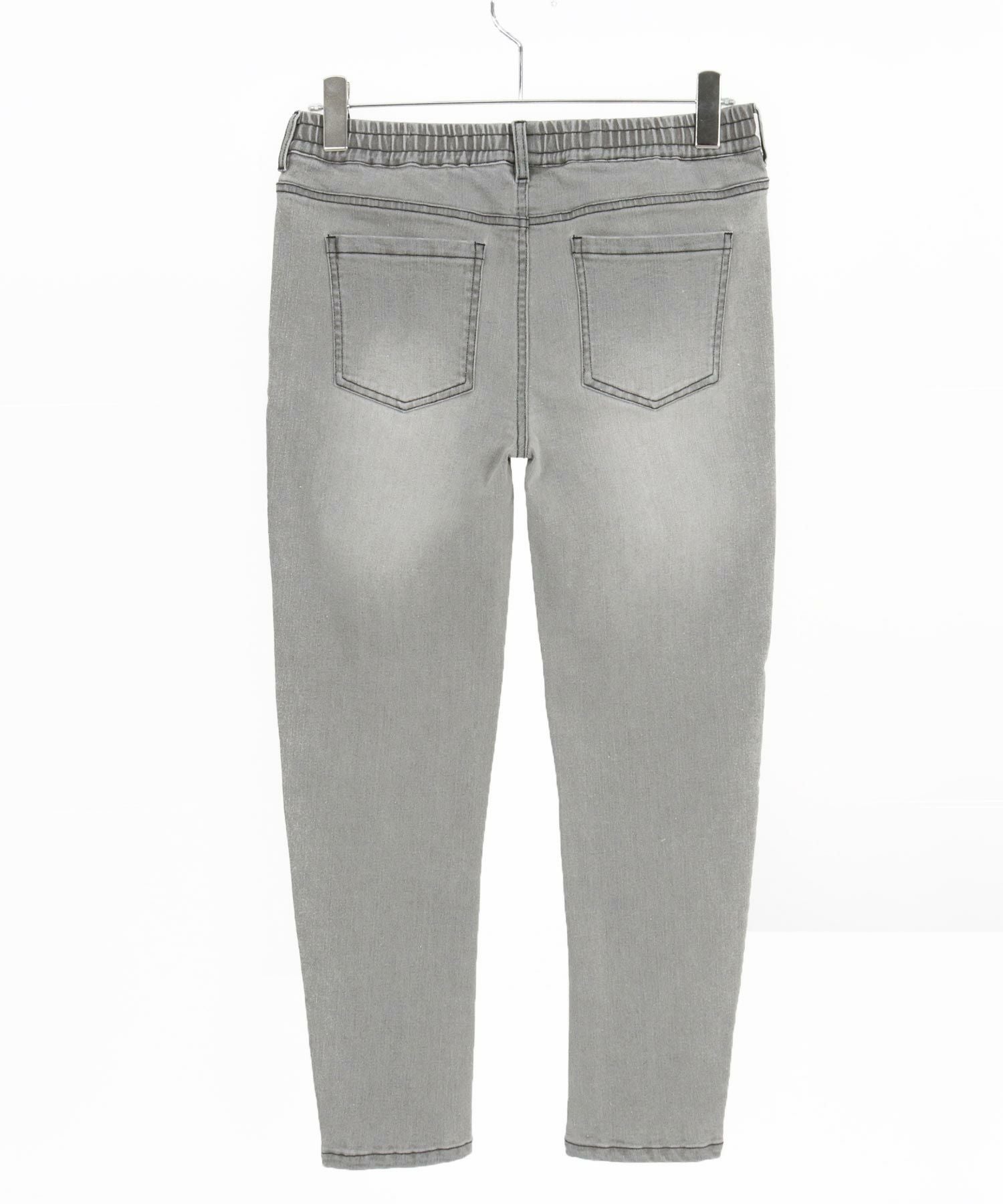 wjk reluxe】tight knit denim tapered easy pants デニムイージー