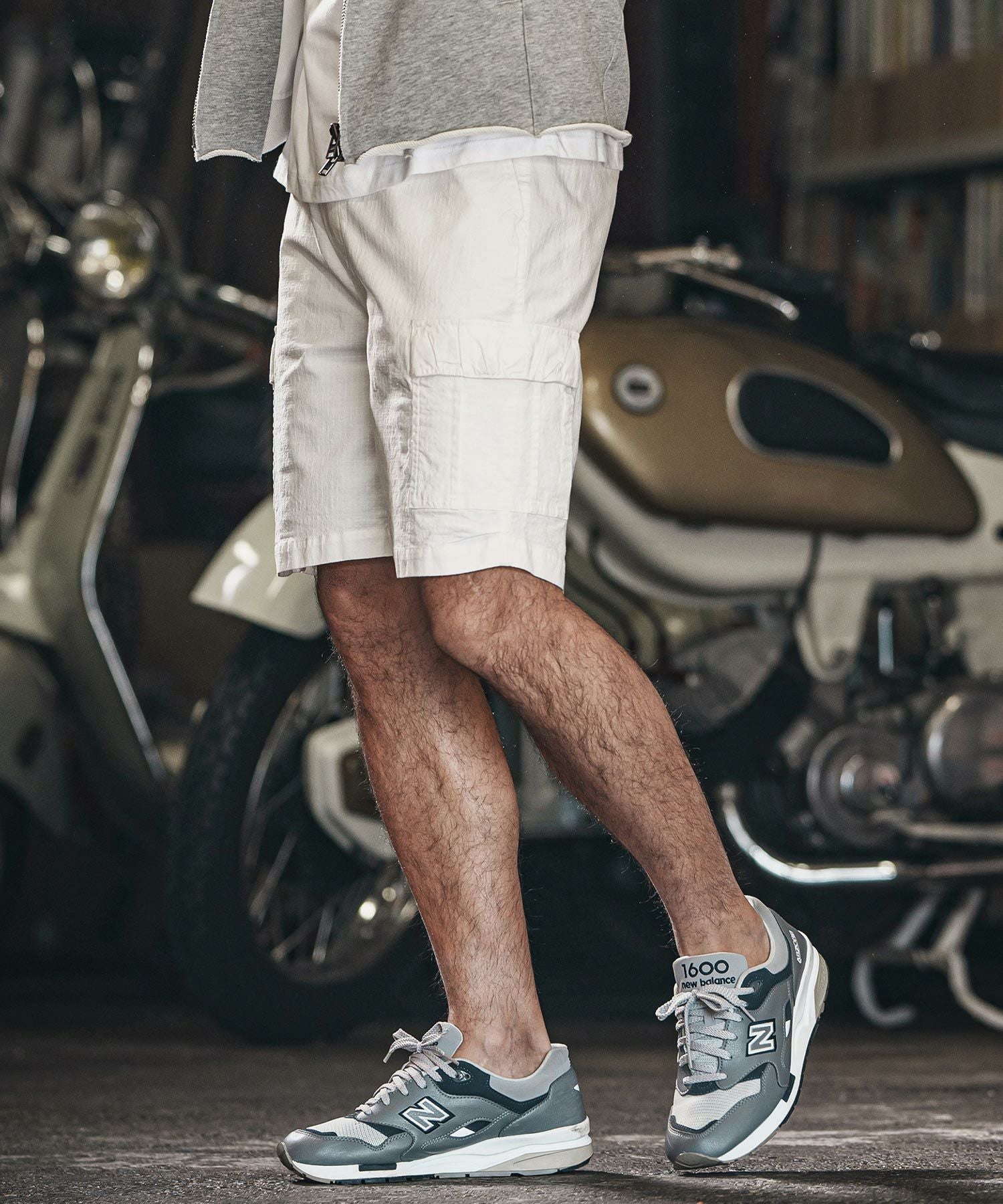 wjk レザー カーゴショートパンツ オリーブ y2k レザーショーツ 50%OFF【wjk reluxe】ripstop cargo shorts カーゴショーツ(WR25S-02