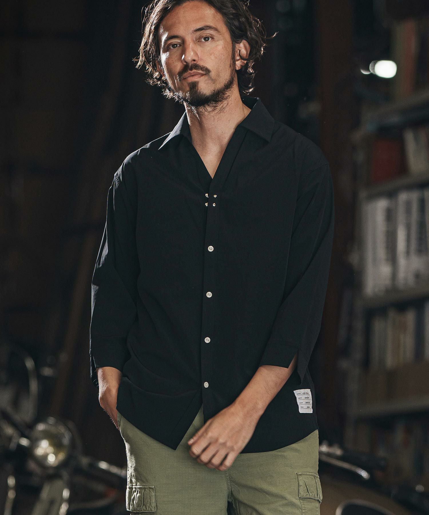 wjk reluxe】cool stretch hook 3-4 sleeve shirts 7分袖シャツ(WR25S