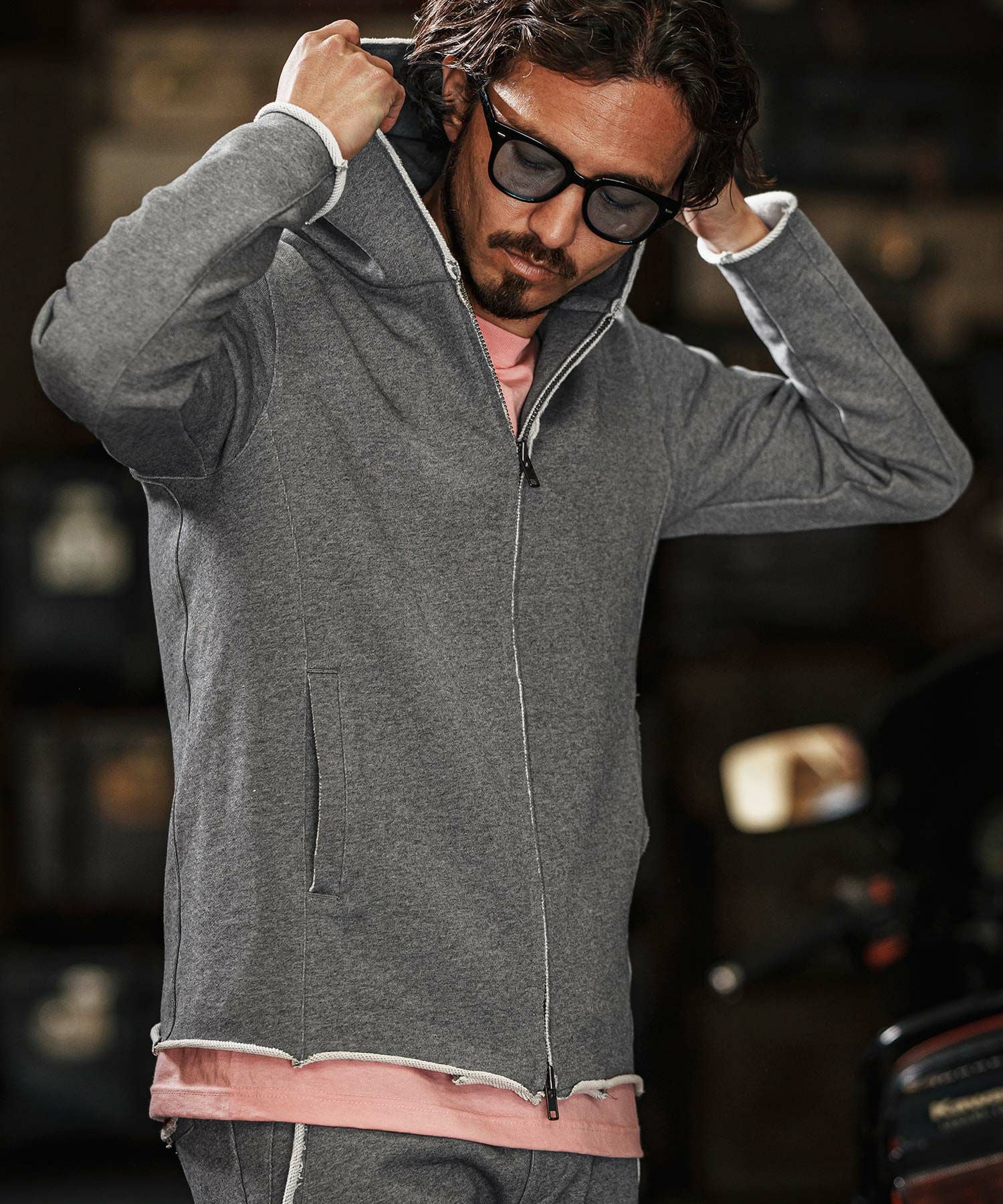 wjk reluxe】heavy urake cut off hoodie パーカー(WR25S-15) | CAMBIO