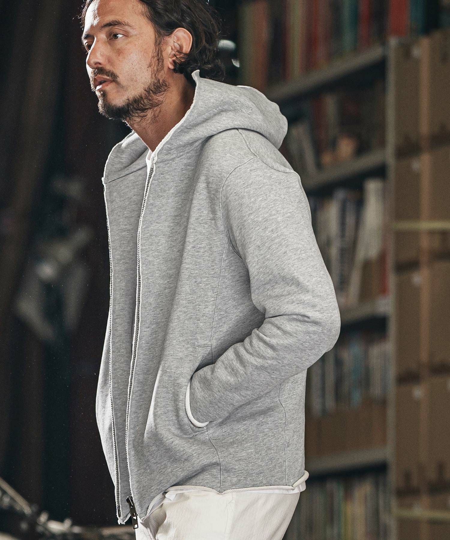 wjk reluxe】heavy urake cut off hoodie パーカー(WR25S-15) | CAMBIO