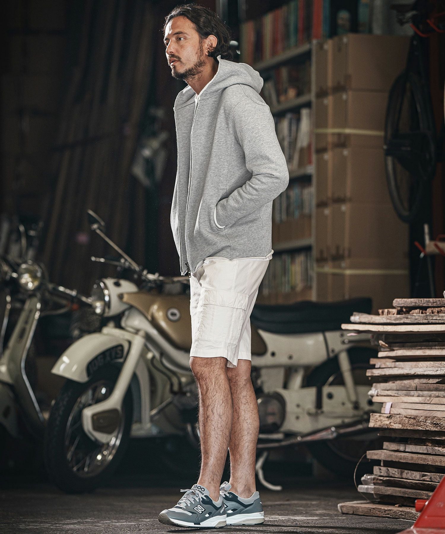 wjk reluxe】heavy urake cut off hoodie パーカー(WR25S-15) | CAMBIO