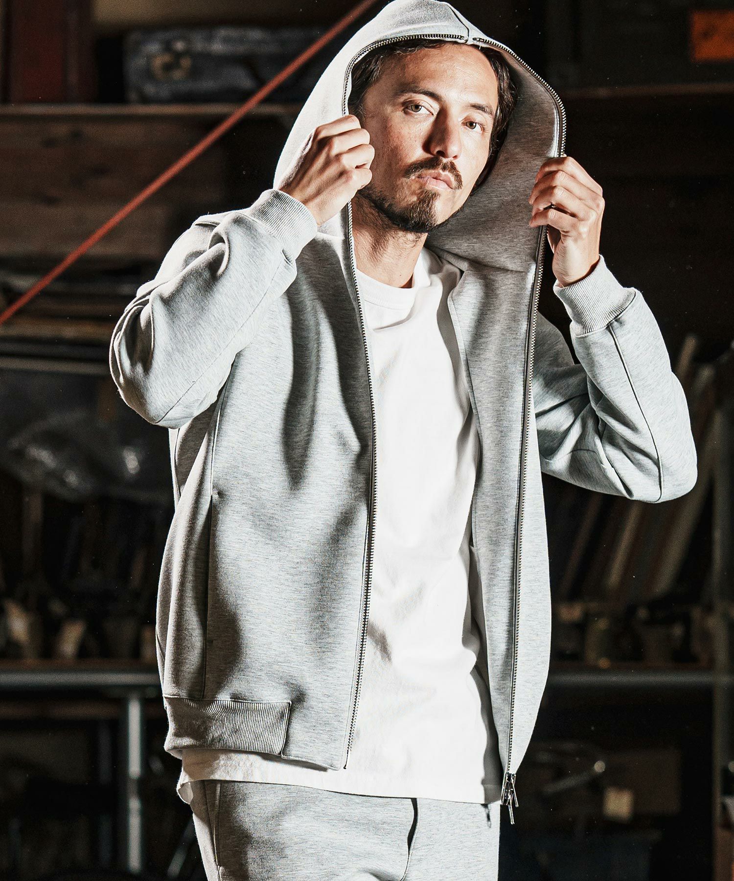 50%OFF【wjk reluxe】cardboard knit zip up hoodie ジップパーカー