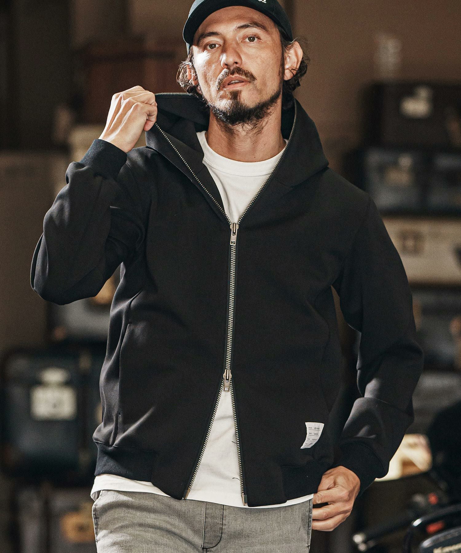 50%OFF【wjk reluxe】cardboard knit zip up hoodie ジップパーカー