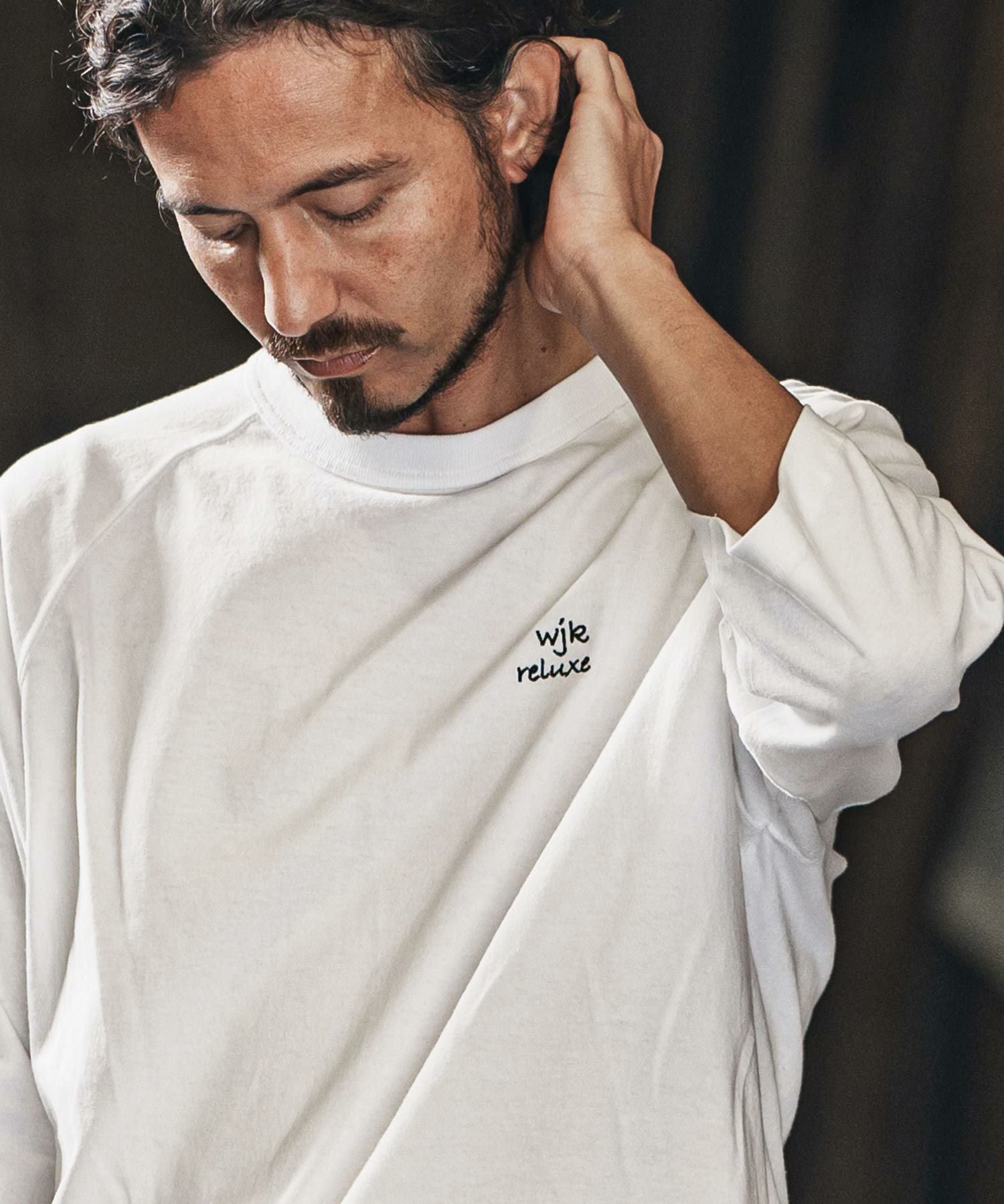wjk reluxe】embroidery 3-4 sleeve cut sew 7分袖Tシャツ(WR25S-28