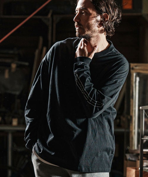 wjk reluxe】drop shoulder long sleeve cut sew ロンT(WR25S-26 