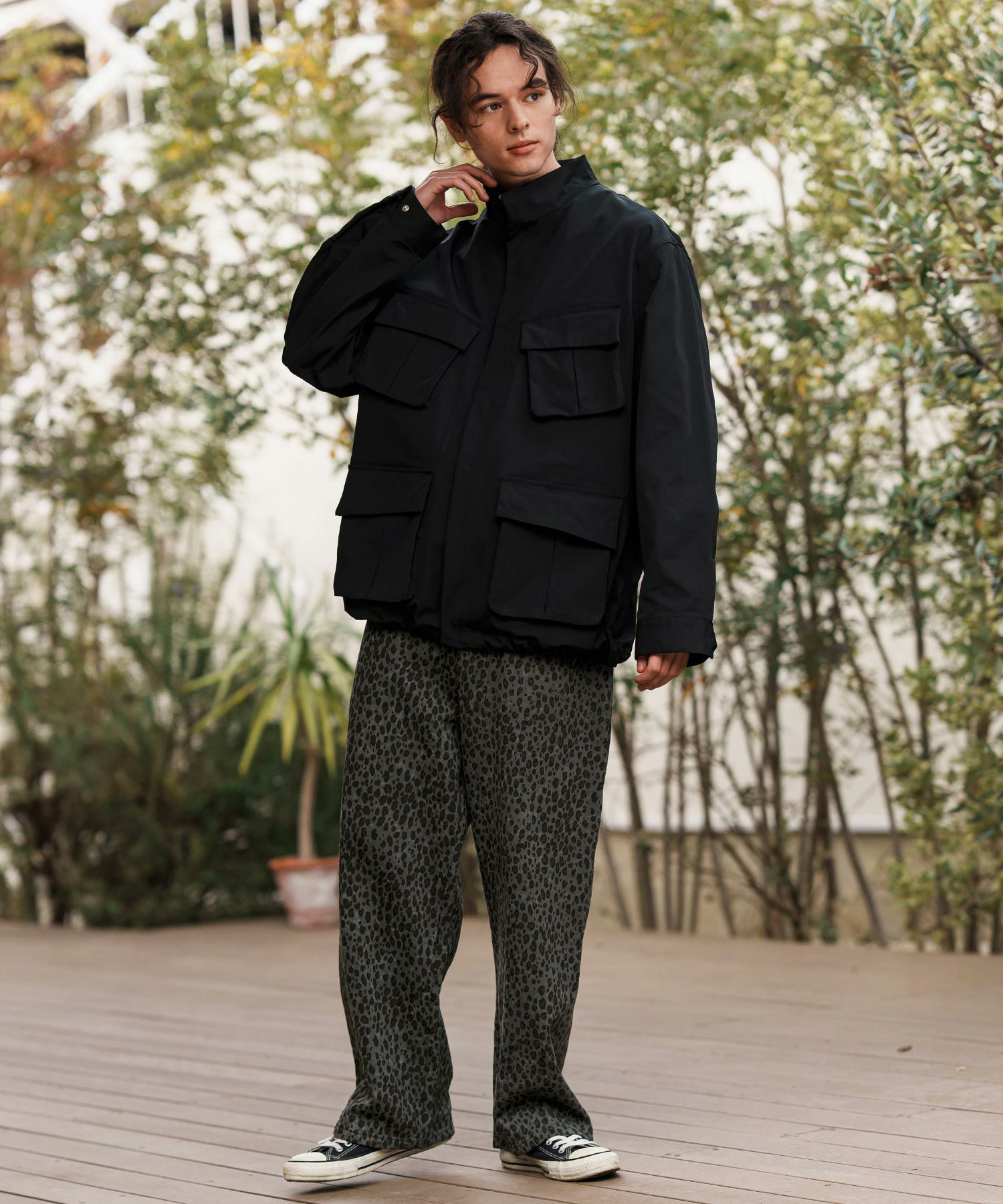 CAMBIO(カンビオ)】Leopard Wide Straight Sweat Pants スウェット