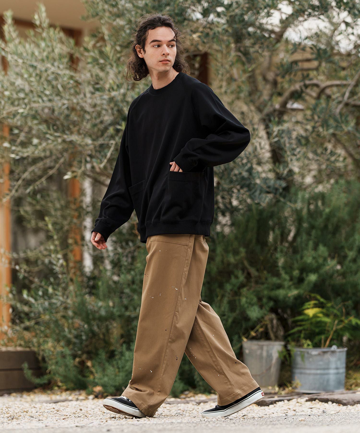 30%OFF【CAMBIO(カンビオ)】Stretch Back Satin Wide Baker Pants