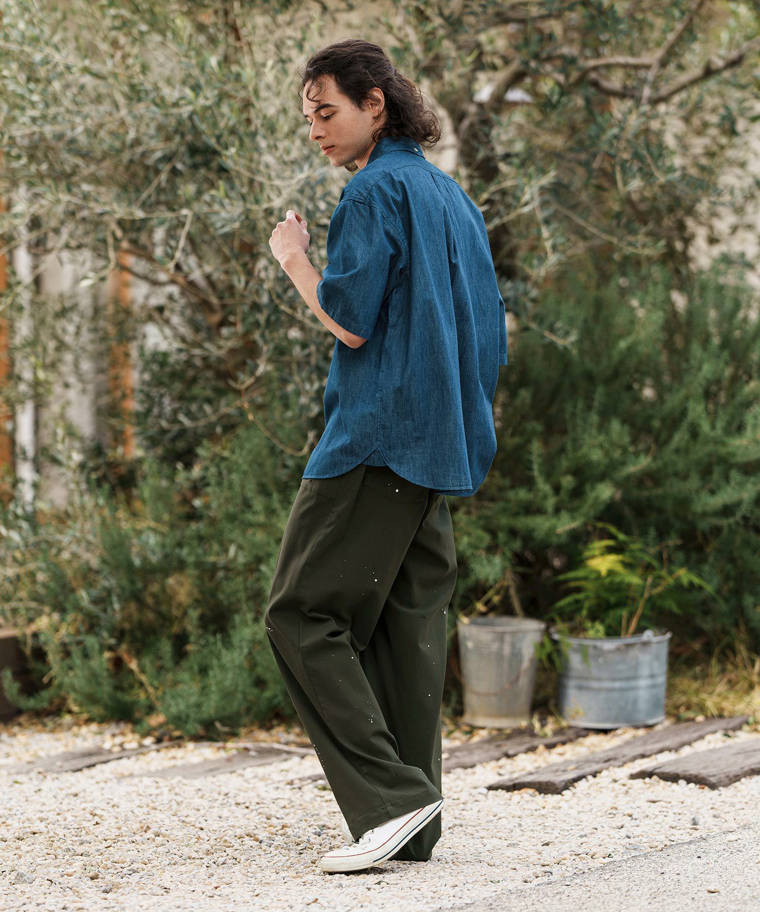 30%OFF【CAMBIO(カンビオ)】Stretch Back Satin Wide Baker Pants