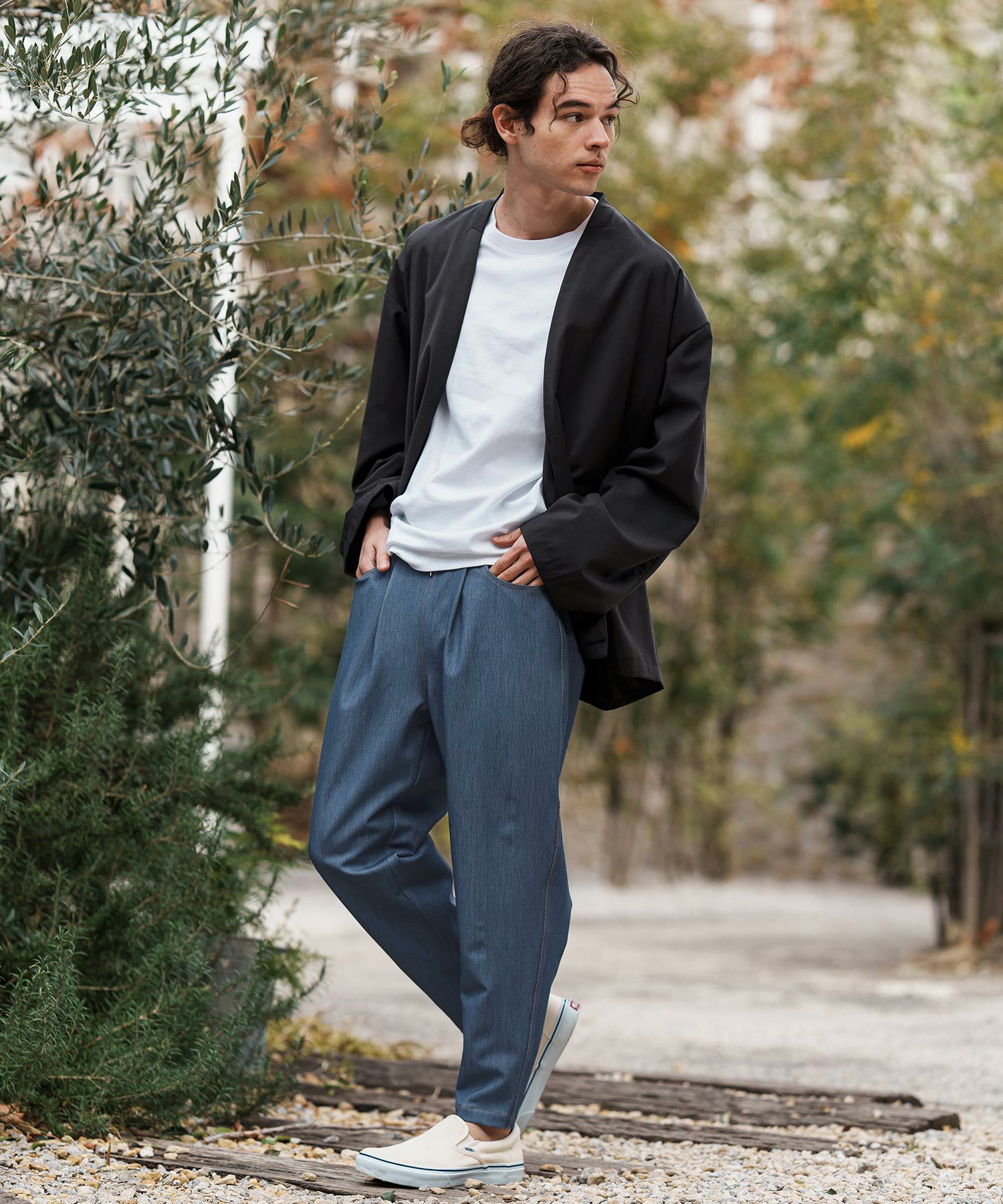 30%OFF【CAMBIO(カンビオ)】Deformed Silhouette Stretch Ripstop Like