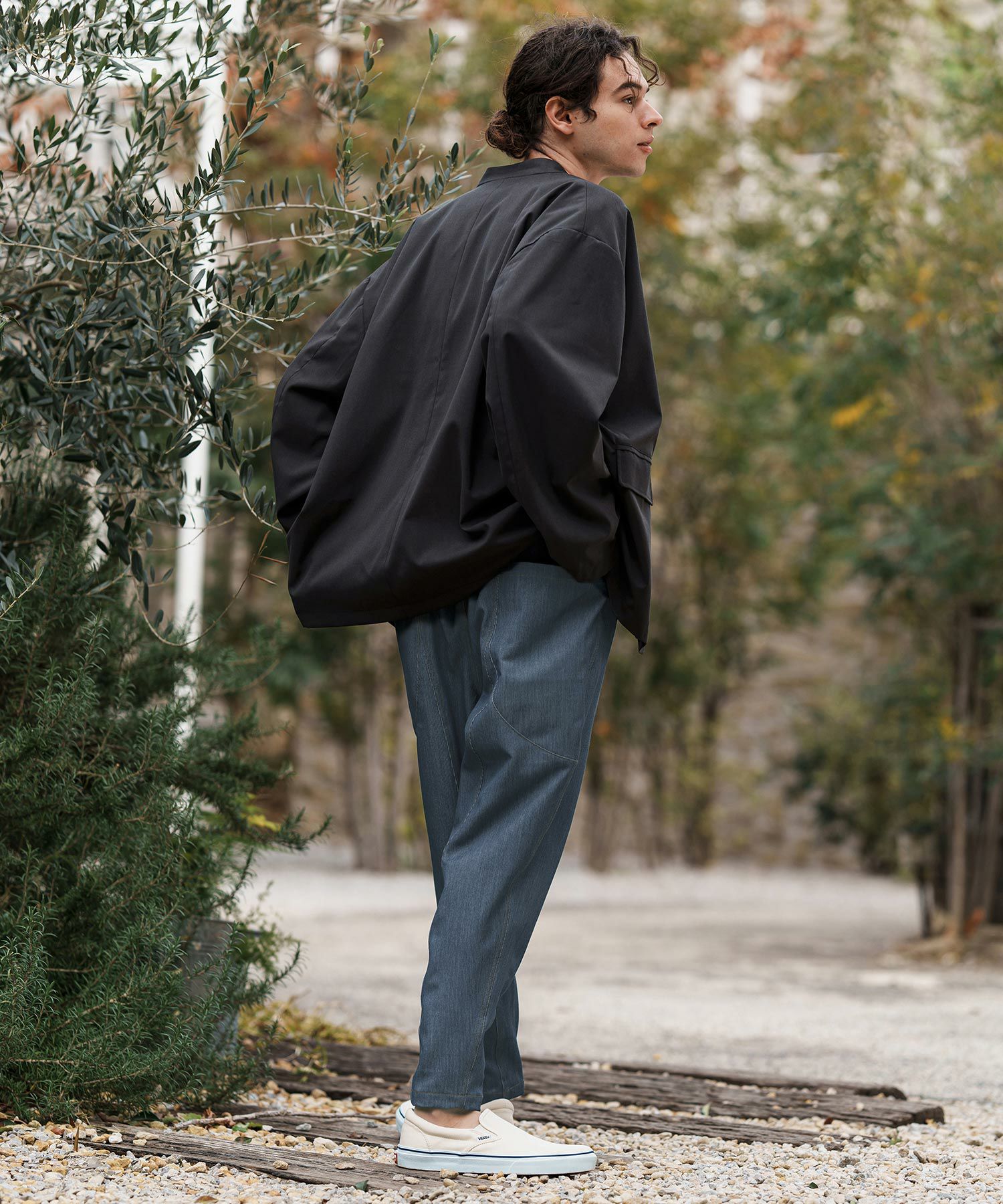 30%OFF【CAMBIO(カンビオ)】Deformed Silhouette Stretch Ripstop Like