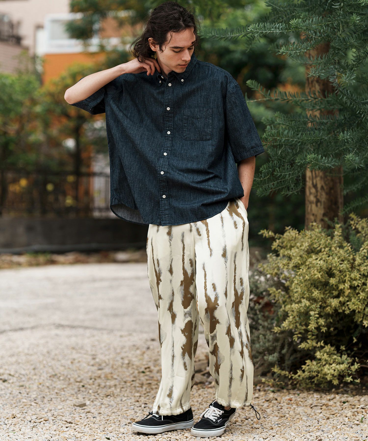 30%OFF【CAMBIO(カンビオ)】総柄パラシュートパンツ(CMB-R0153