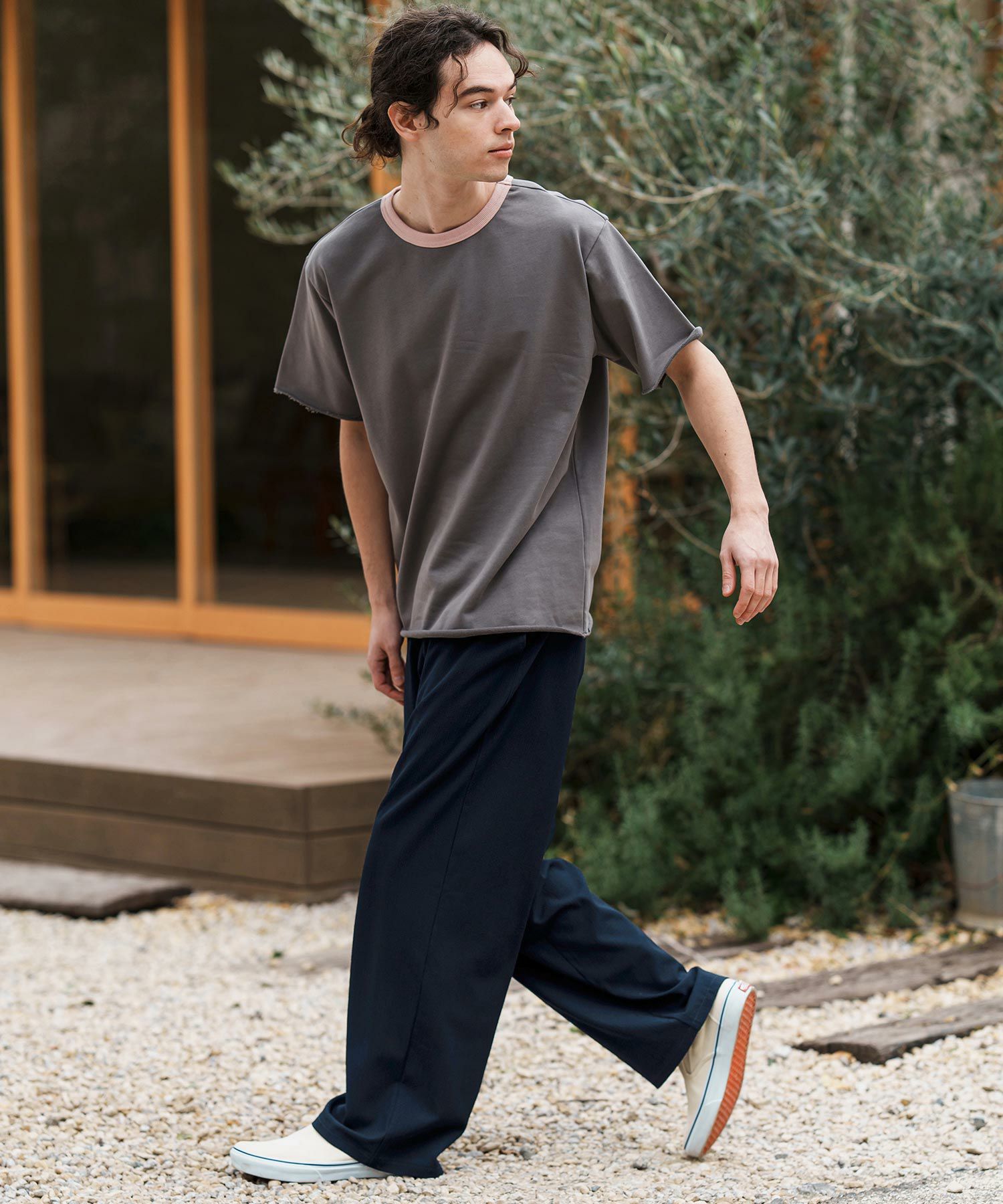 50%OFF【CAMBIO(カンビオ)】Seersucker Wide Straight Pants ワイド