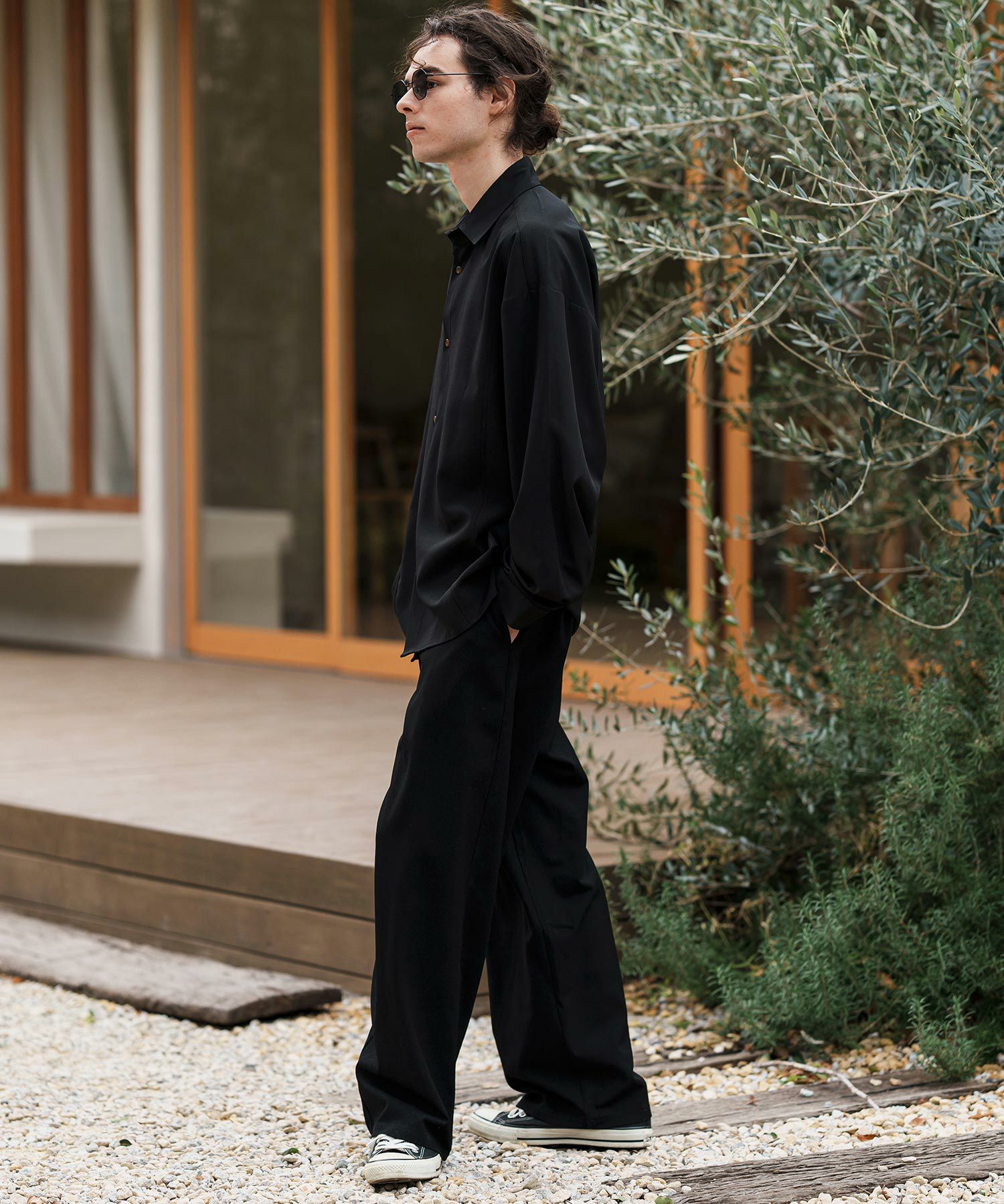 CAMBIO(カンビオ)】Seersucker Wide Straight Pants ワイドストレート