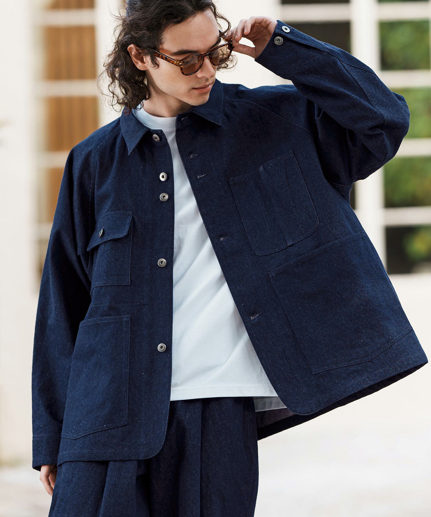 CAMBIO(カンビオ)】ラグランスリーブデニムカバーオール(CMB-R0149