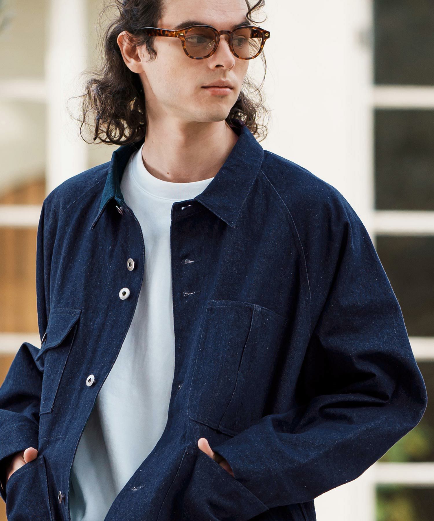 カンビオ　Cambio デニムジャケット カバーオール　sizeS CAMBIO（カンビオ） カバーオール mj11366- ブラスト加工デニム