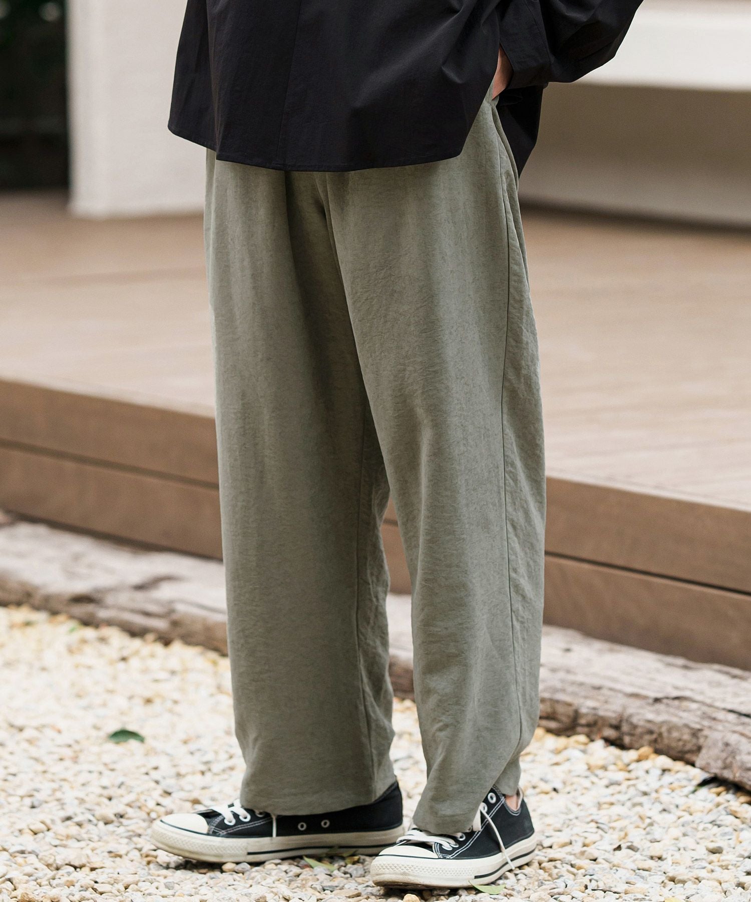 30%OFF【CAMBIO(カンビオ)】Peach Skin Wide Straight Pants ワイド