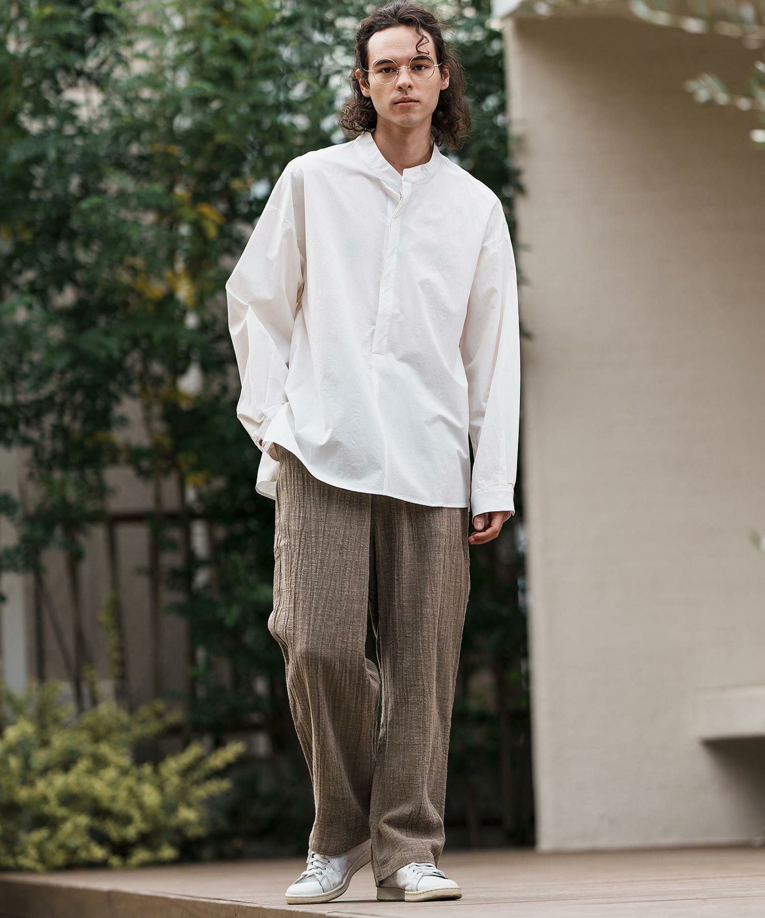 CAMBIO(カンビオ)】Cotton Linen Wide Straight Pants ワイド