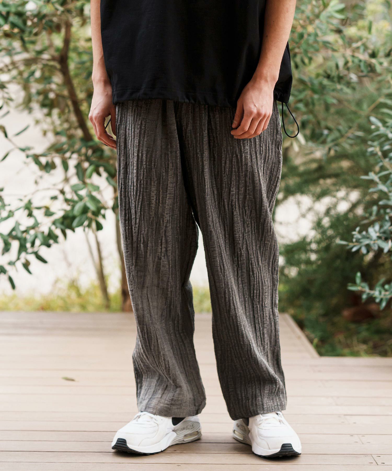 CAMBIO(カンビオ)】Cotton Linen Wide Straight Pants ワイド