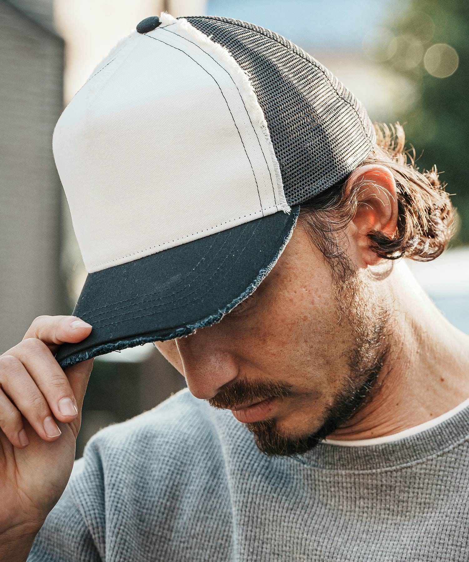 美品 Mowalowa Trucker Cap メッシュキャップ CAMBIO(カンビオ)】Cotton Damage Mesh Cap メッシュキャップ(OP-251