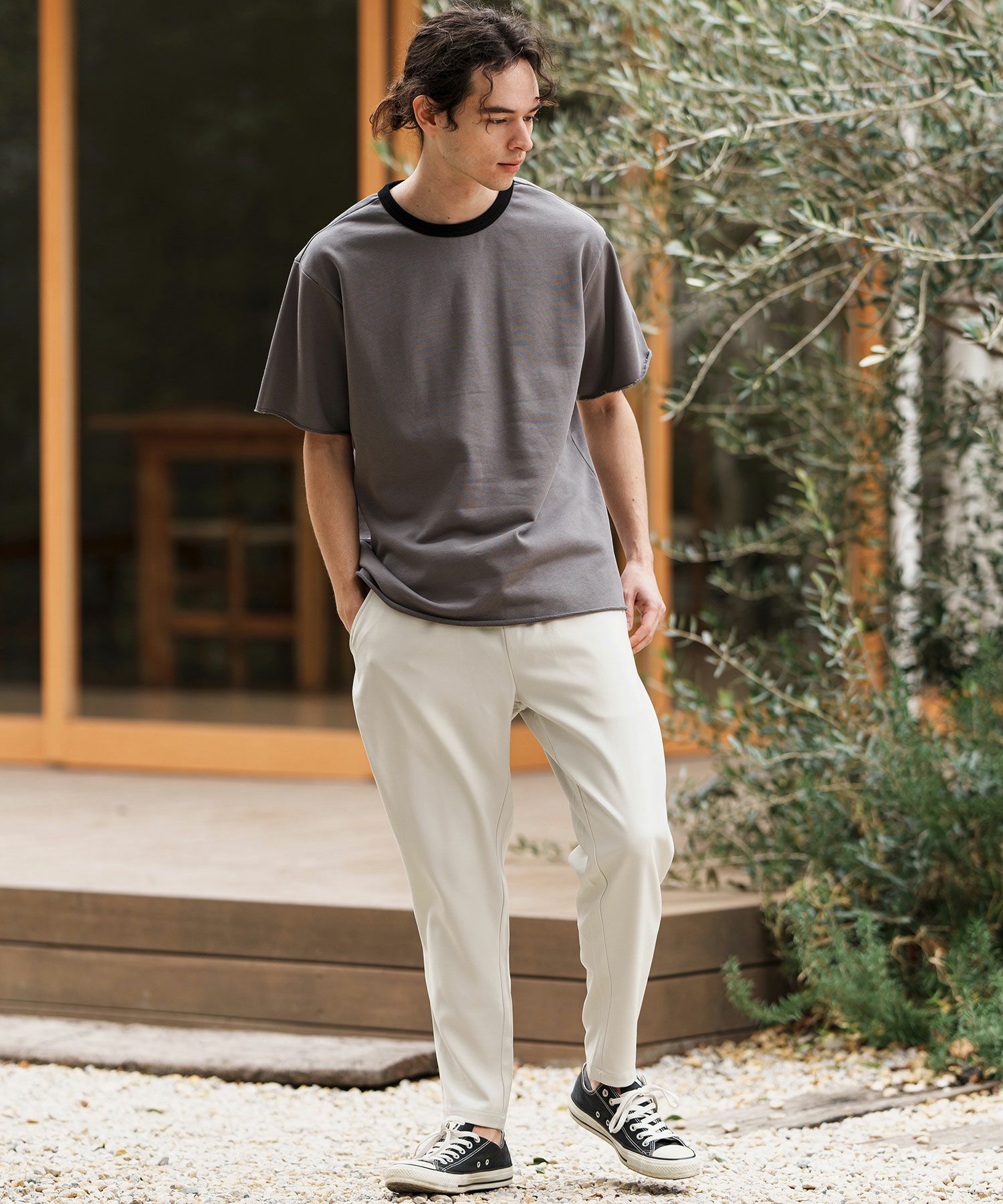 CAMBIO(カンビオ)】ストレッチサルエルテーパードパンツ | CAMBIO カンビオ