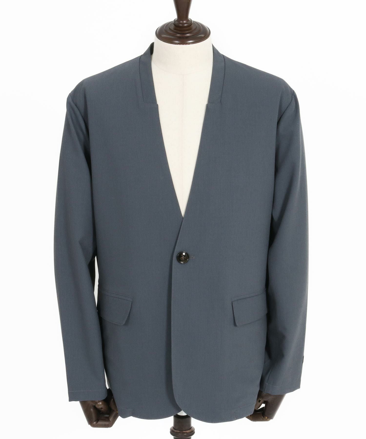 30%OFF【felkod(フィルコッド)】 Light Oxford Collarless Jacket ノー