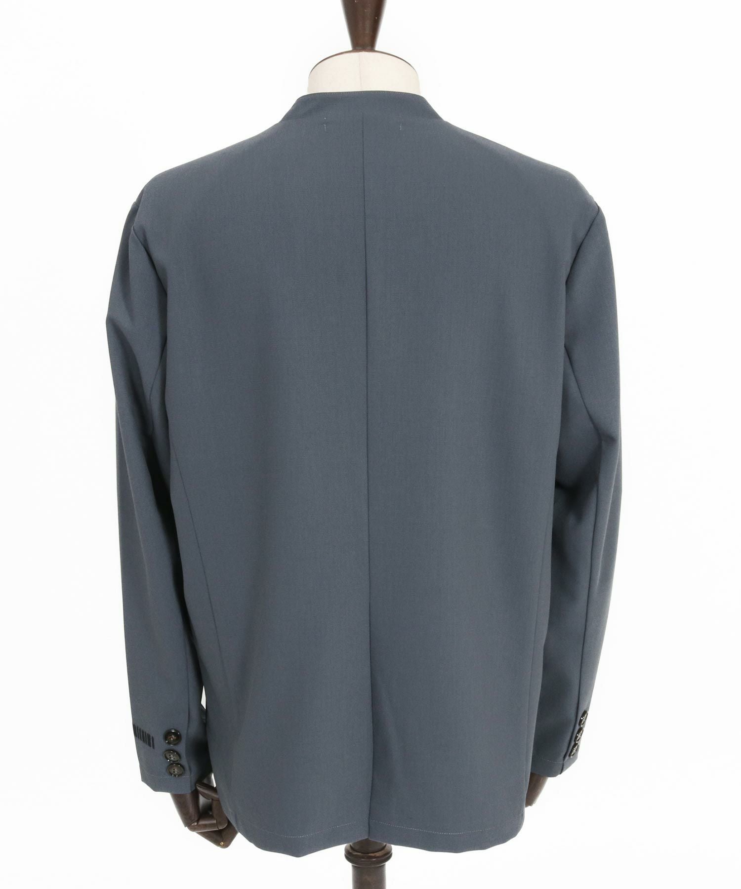 felkod(フィルコッド)】 Light Oxford Collarless Jacket ノーカラー