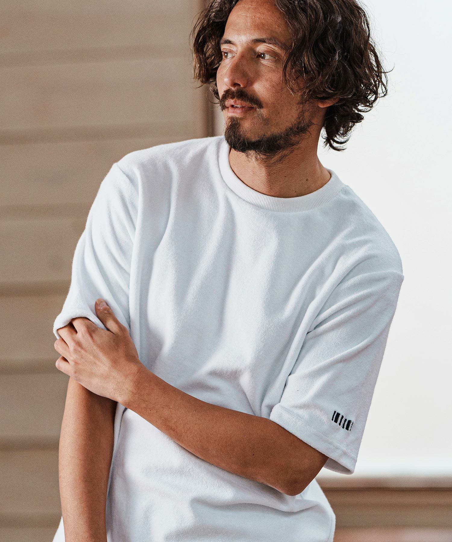 felkod cut sew Tシャツ(F25S160) top gray 50%OFF【felkod(フィルコッド)】Cotton Pile Cut sew Tシャツ(F25S160
