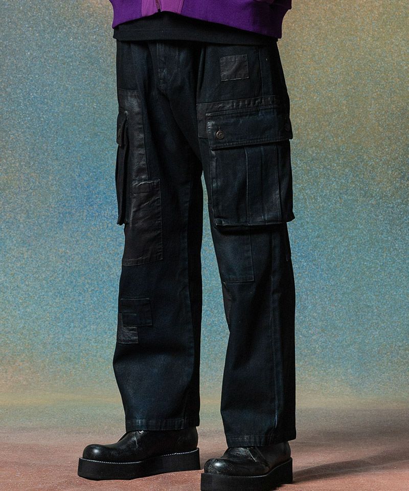glamb Unplugged Cargo Denim 黒 パラフィン加工 L glamb(グラム)】Unplugged Cargo Denim アンプラグドカーゴデニム